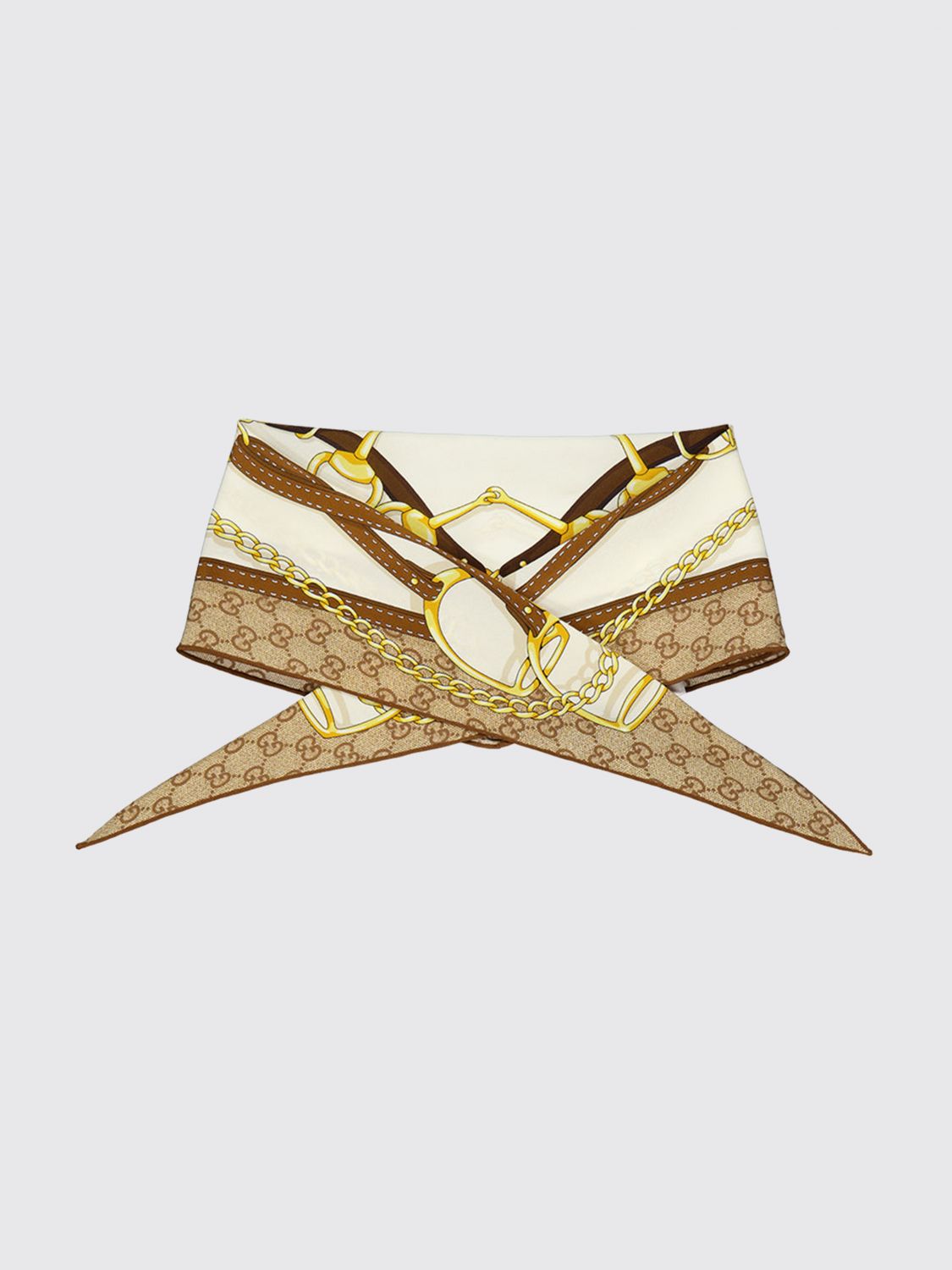 GUCCI Seidengürtel mit GG-Monogramm-Print und Horsebit-Detail