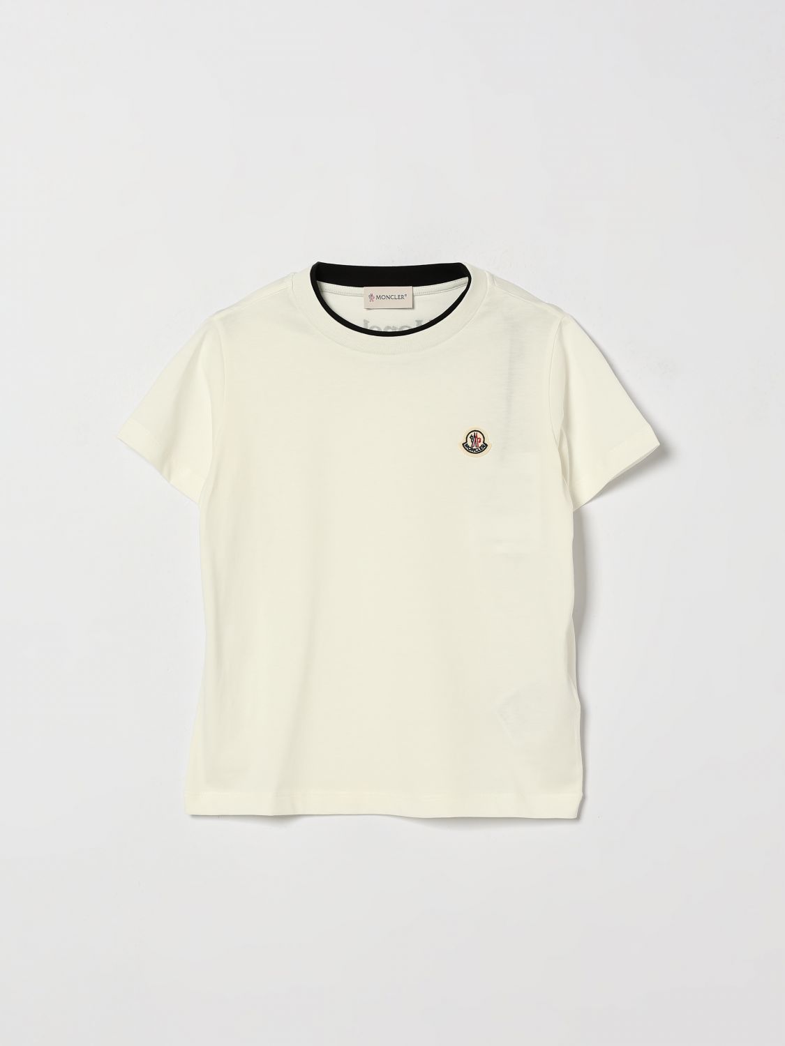 MONCLER T-Shirt für Jungen aus Baumwolle mit Logo-Patch und Kontrastbesätzen