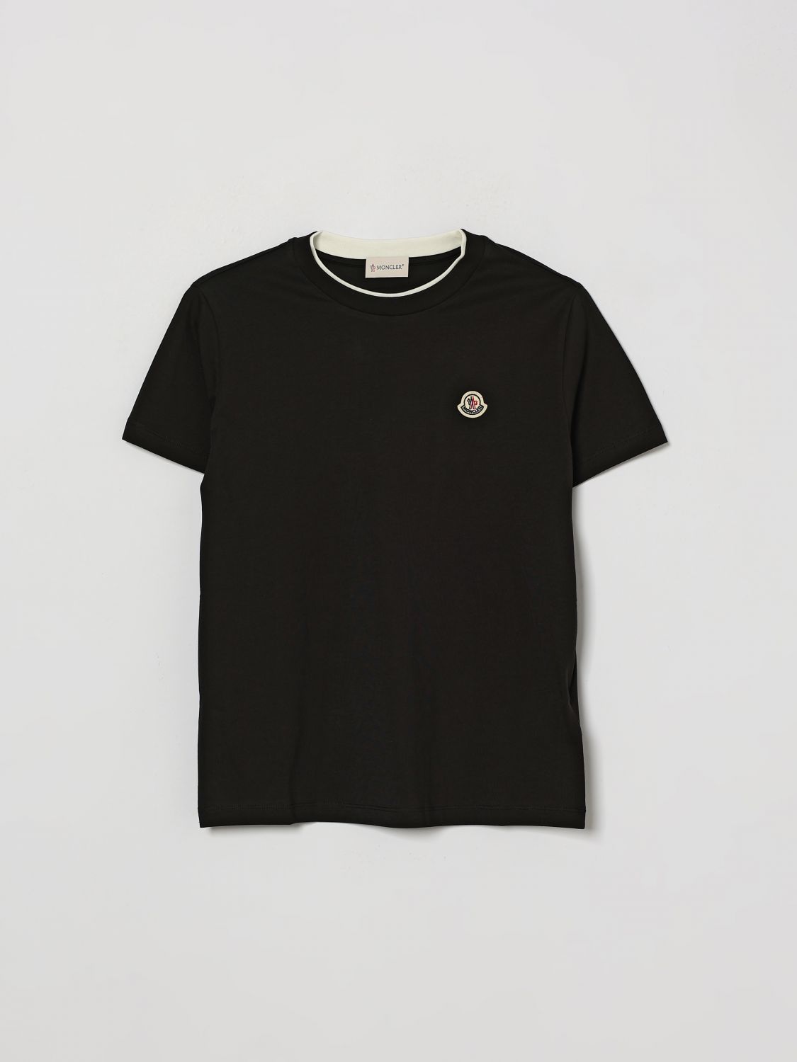 MONCLER T-Shirt für Jungen aus Baumwolle mit Logo-Patch und Kontrastbesätzen