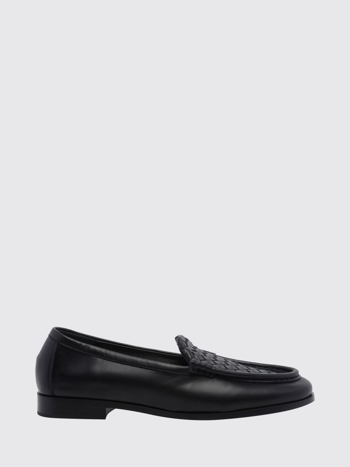 BOTTEGA VENETA Silenzio Intrecciato Lambskin Leather Loafers
