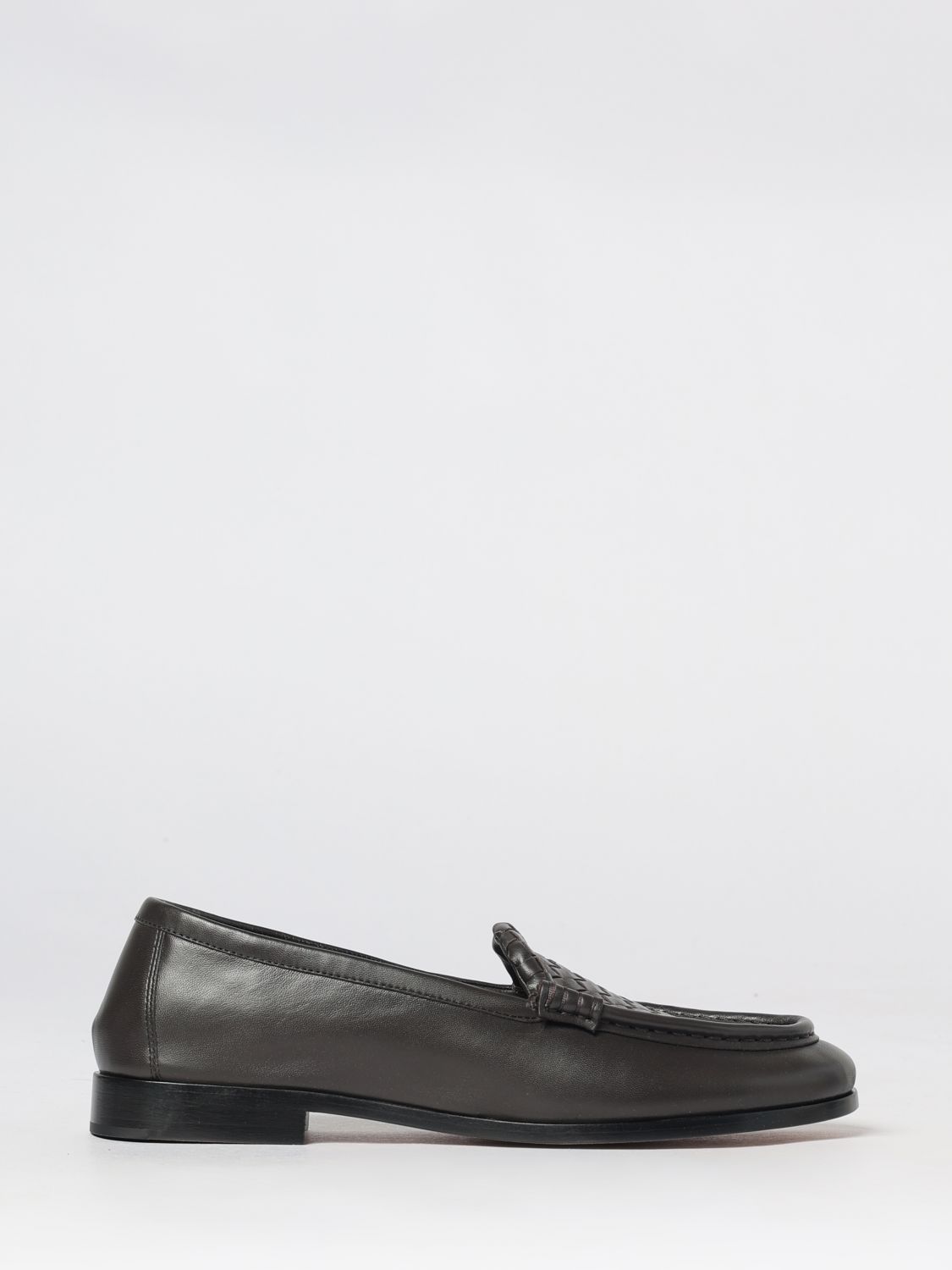 BOTTEGA VENETA Silenzio Intrecciato Lambskin Leather Loafers