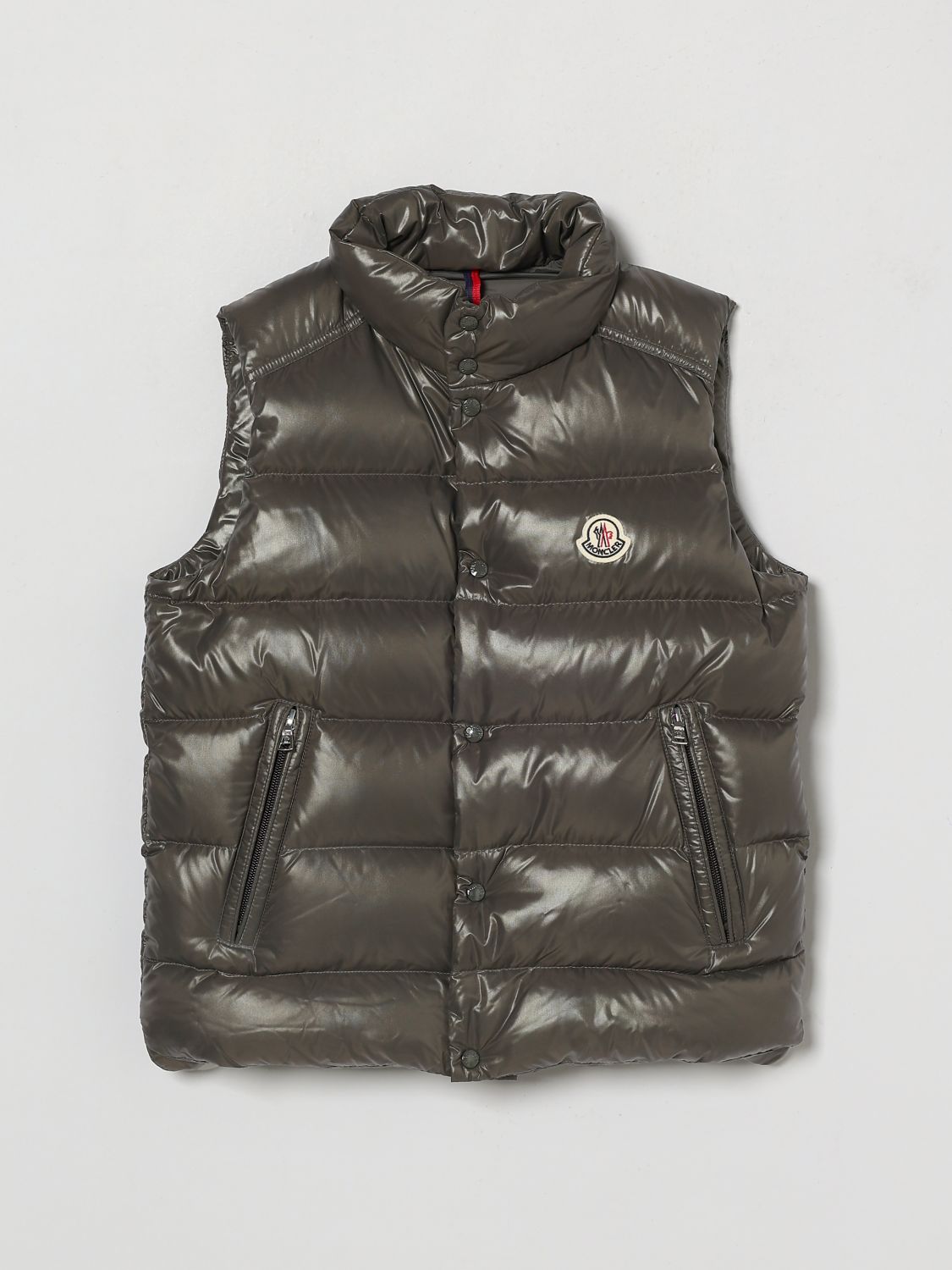 MONCLER Gesteppte Daunenweste für Jungen aus Nylon mit Knöpfen