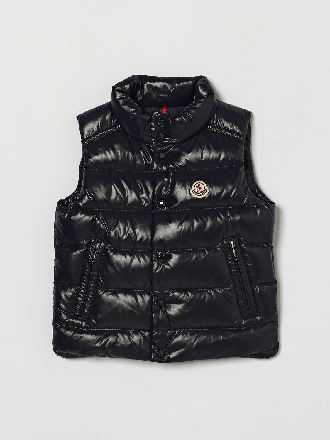 MONCLER Gesteppte Daunenweste für Jungen aus Nylon mit Knöpfen