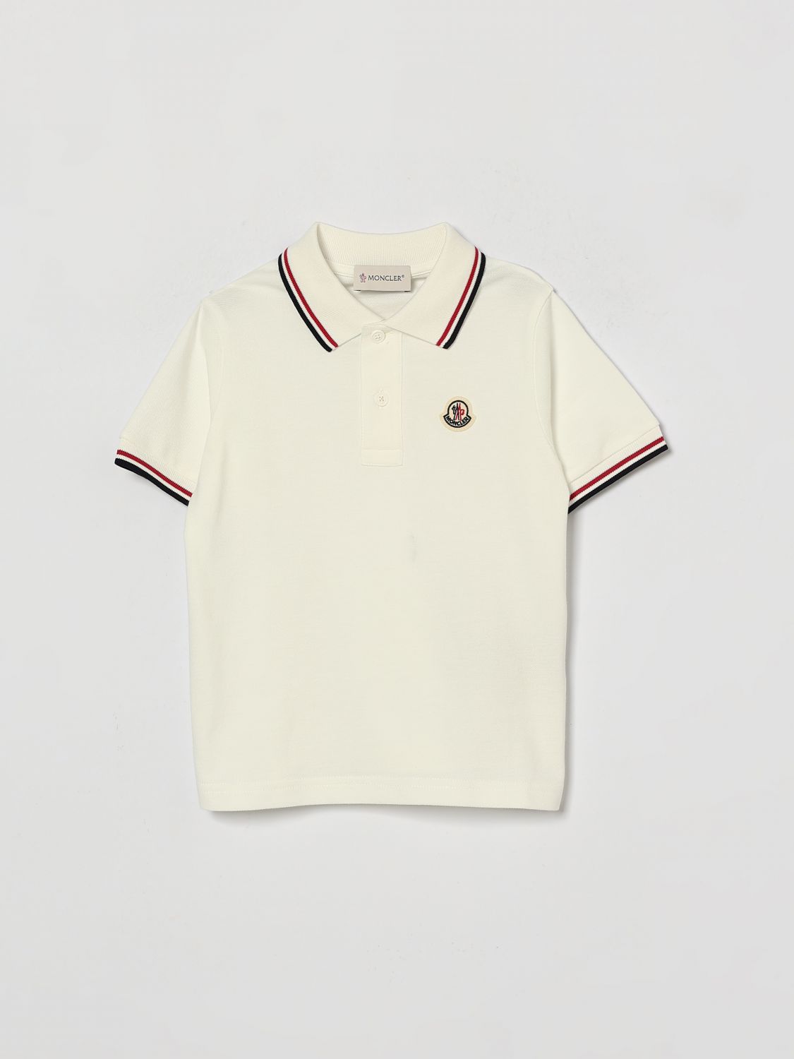 MONCLER Poloshirt für Jungen aus Baumwolle mit Logo-Patch und Kontrastbesätzen