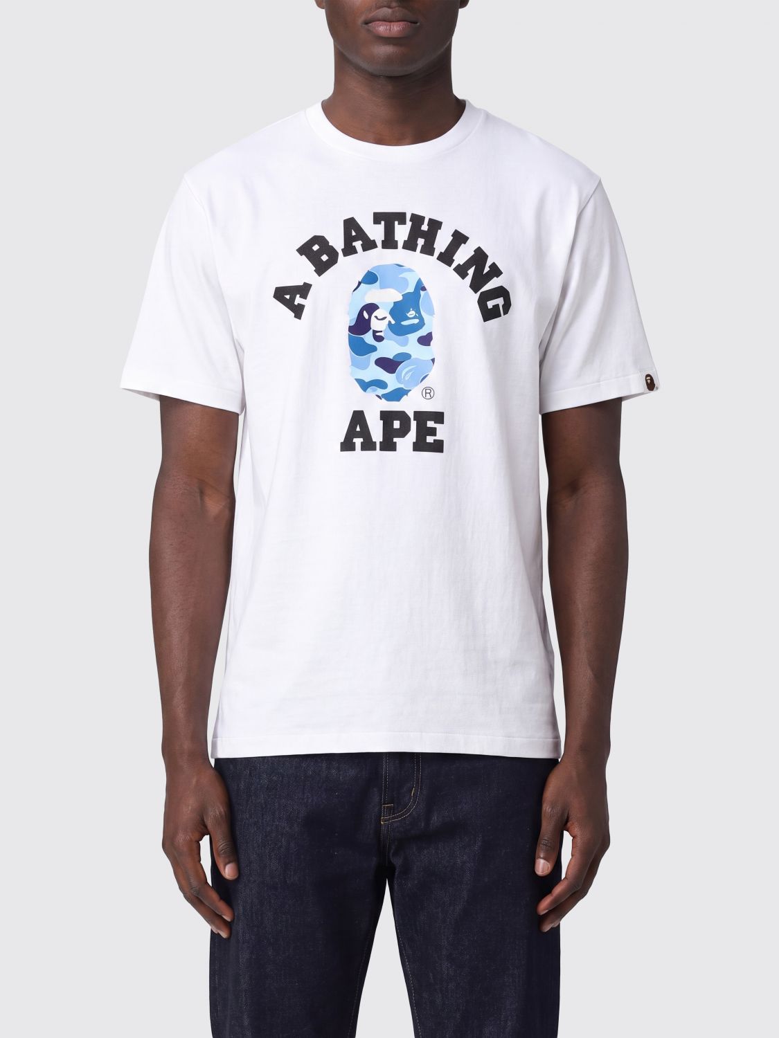 BAPE Cotton Jersey T-Shirt with Contrasting Chest Logo