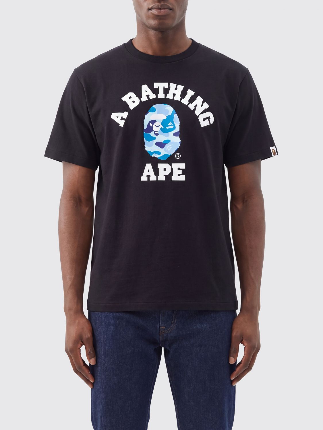 BAPE Cotton Jersey T-Shirt with Contrasting Chest Logo