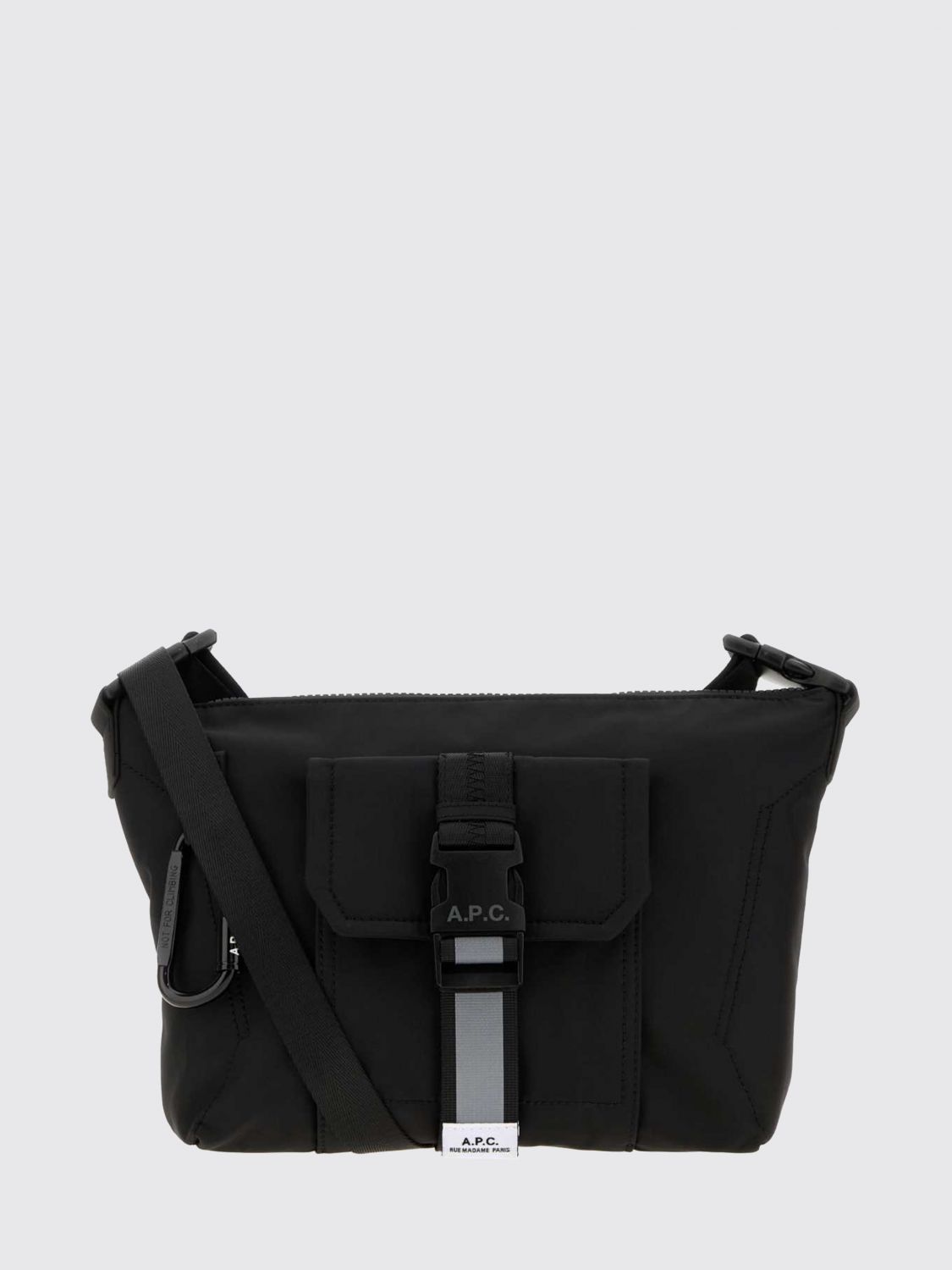 A. P.C. Trek Nylon Crossbody Bag with Zip Closure and Printed Logo