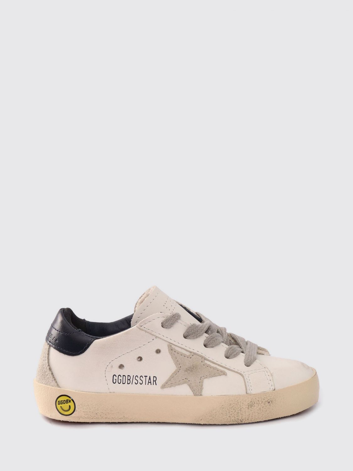 GOLDEN GOOSE Super-Star Distressed-Leder-Sneakers für Kinder mit Logo