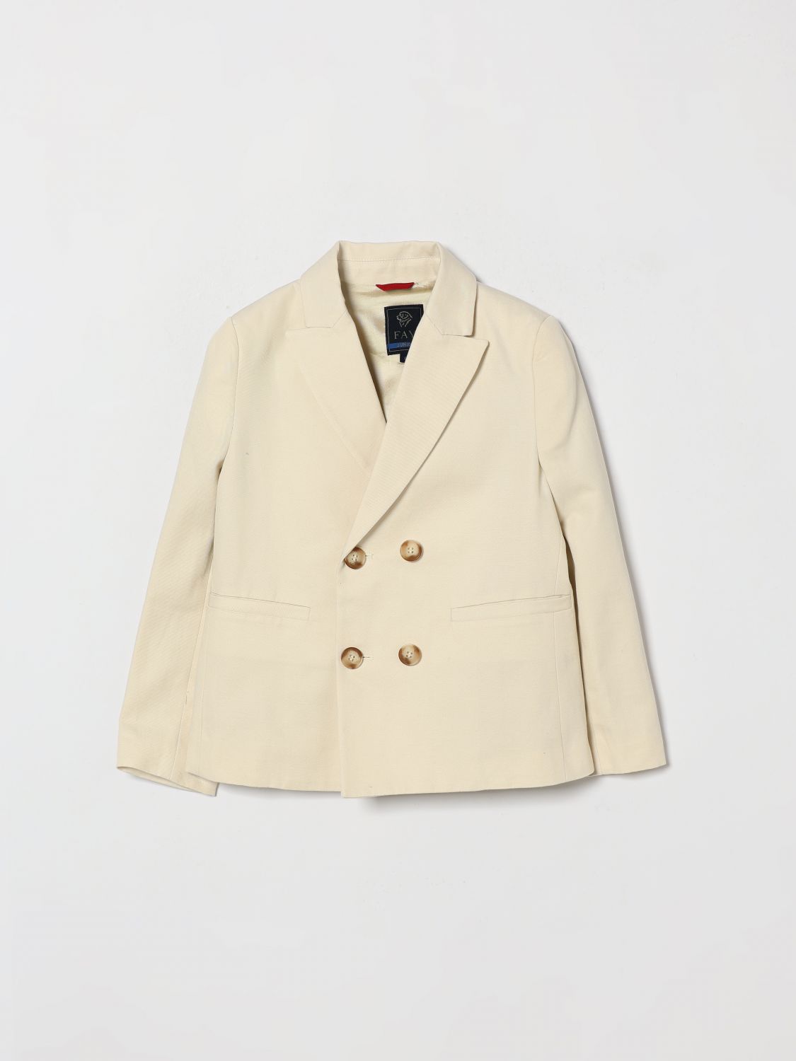 FAY JUNIOR Zweireihiger Baumwoll-Blazer mit steigendem Revers für Jungen