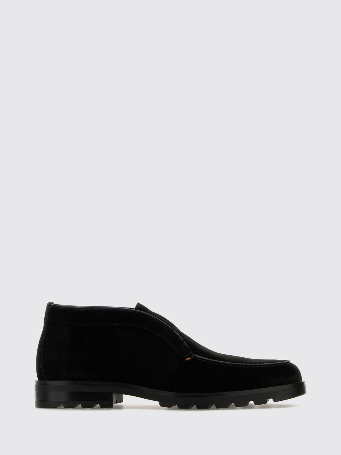 SANTONI Suede Chukka Ankle Boots with Raised Apron Toe