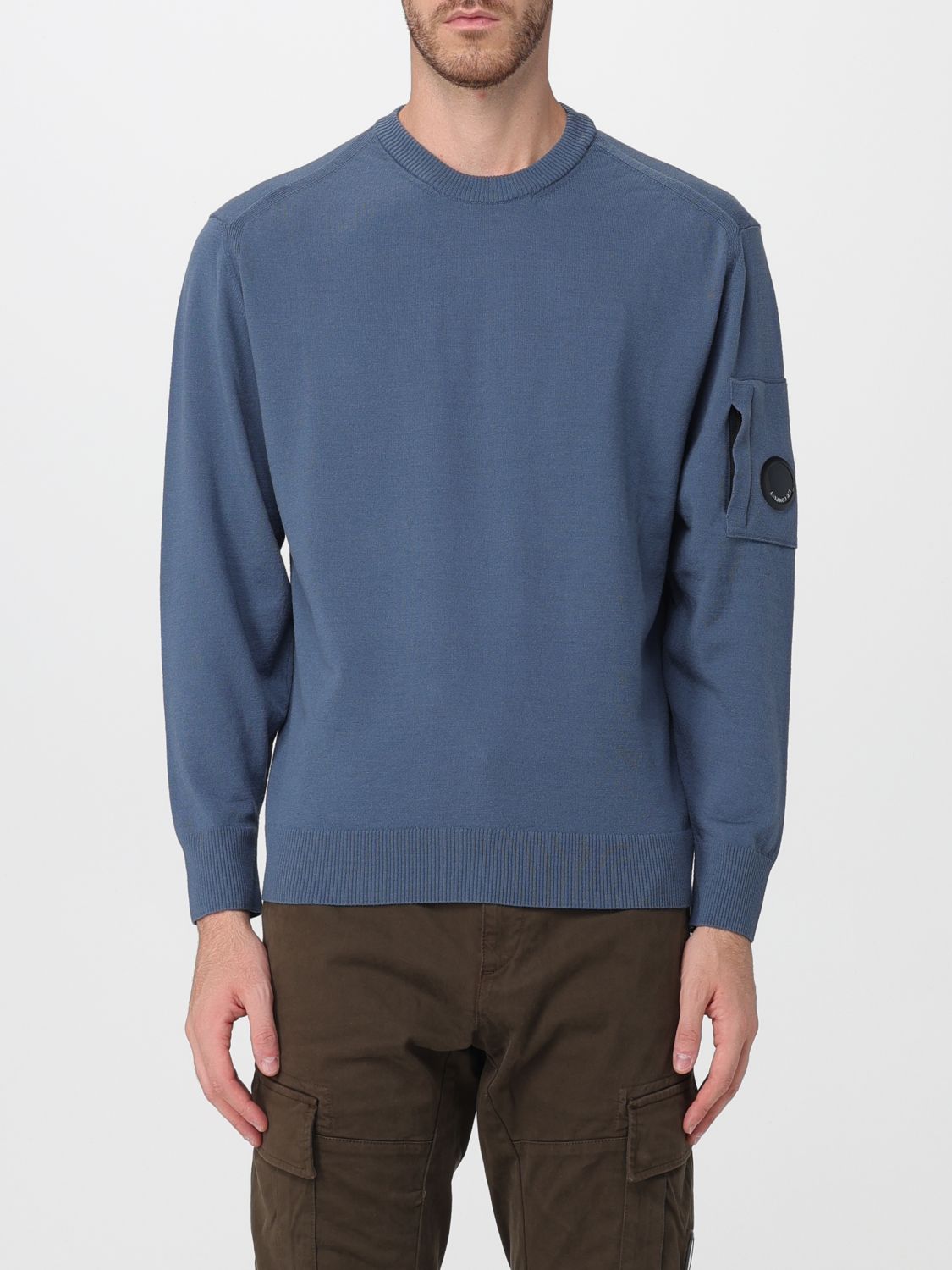 C. P. COMPANY Maglia girocollo in misto lana con finiture a costine
