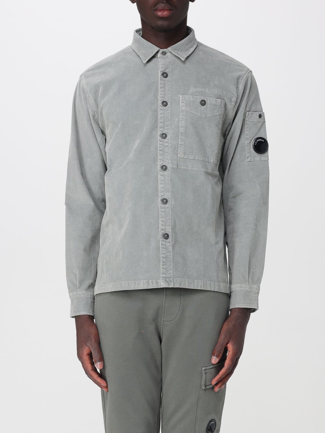 C. P. COMPANY Long-Sleeved Corduroy Shirt with Pocket