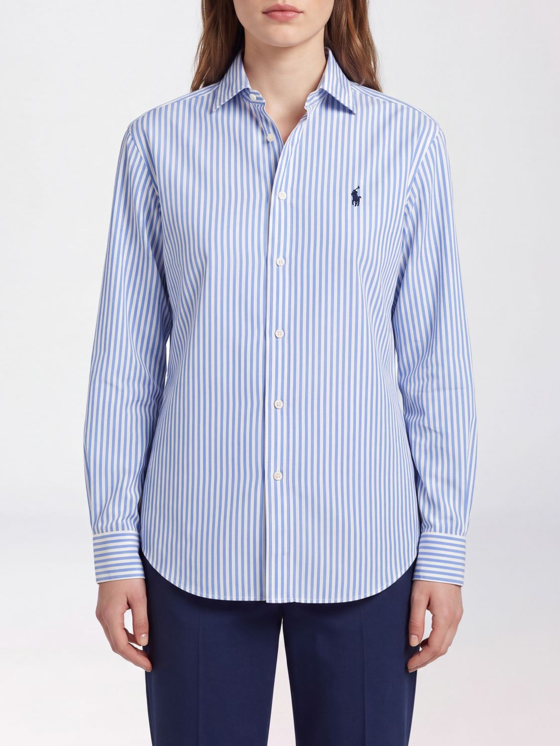POLO RALPH LAUREN Striped Cotton Shirt with Embroidered Pony Logo