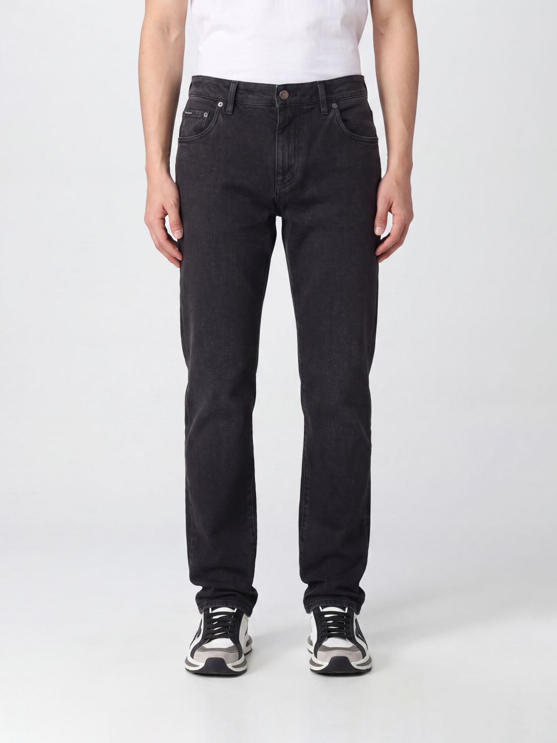 DOLCE & GABBANA Slim-Fit-Jeans aus Stretch-Denim mit Logoplakette auf der Rückseite
