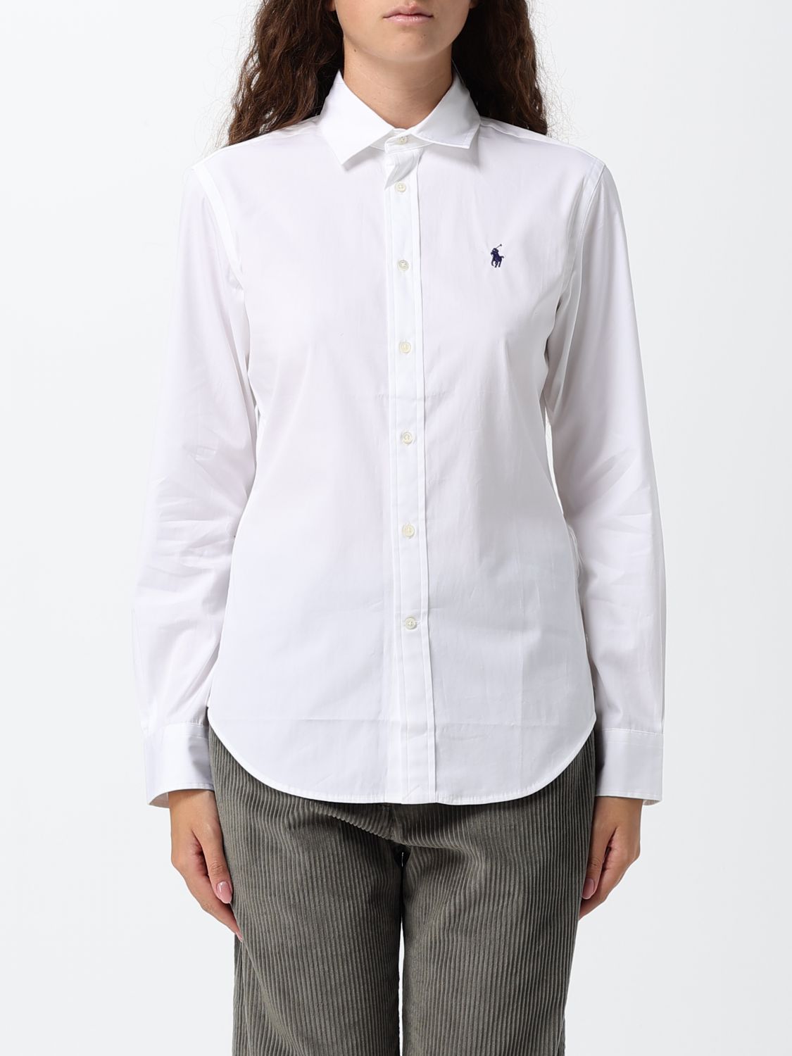 Polo Ralph Lauren Slim Fit Cotton Poplin Shirt with Embroidered Pony Logo
