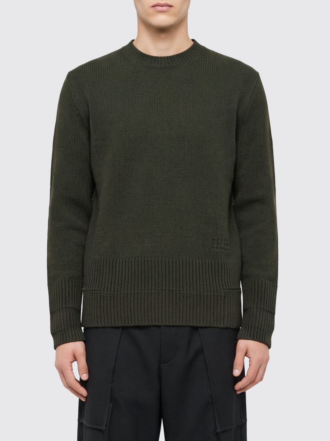 MM6 MAISON MARGIELA Maglia girocollo in misto lana con finiture a costine