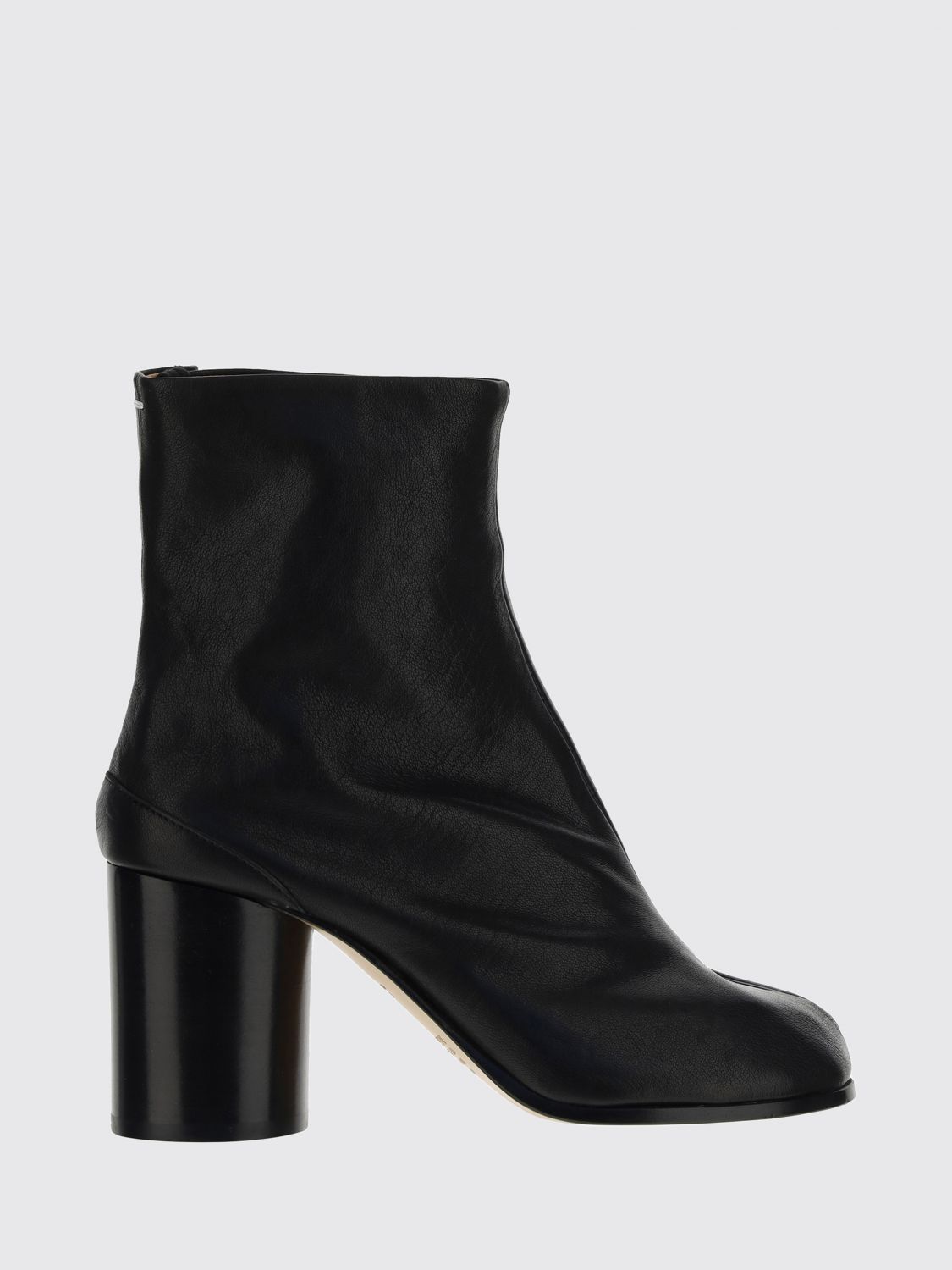 MAISON MARGIELA Tabi Leather Ankle Boots with High Cylindrical Heel