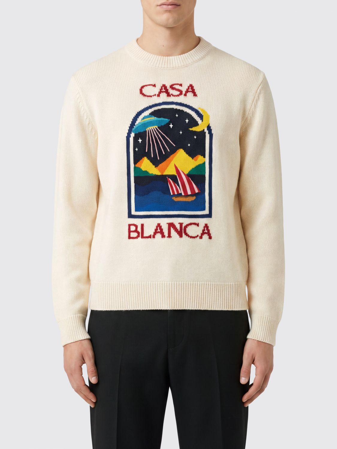 CASABLANCA Sweatshirt Men color Yellow Cream