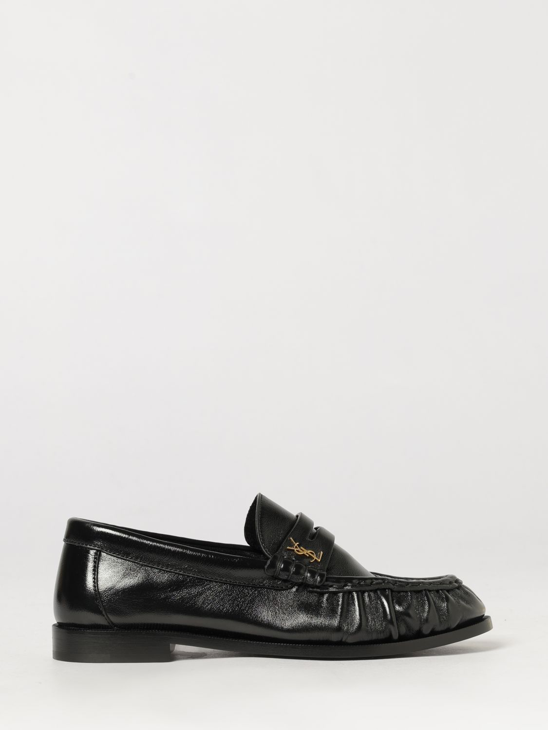 SAINT LAURENT Le Loafer Penny Loafers in Smooth Lambskin with YSL Monogram