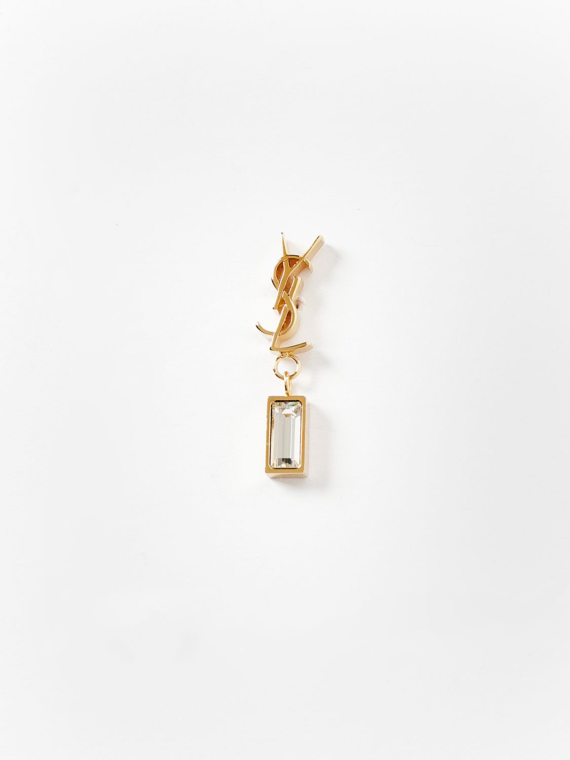 Saint Laurent Cassandre YSL Monogram Brass Earrings · OS
