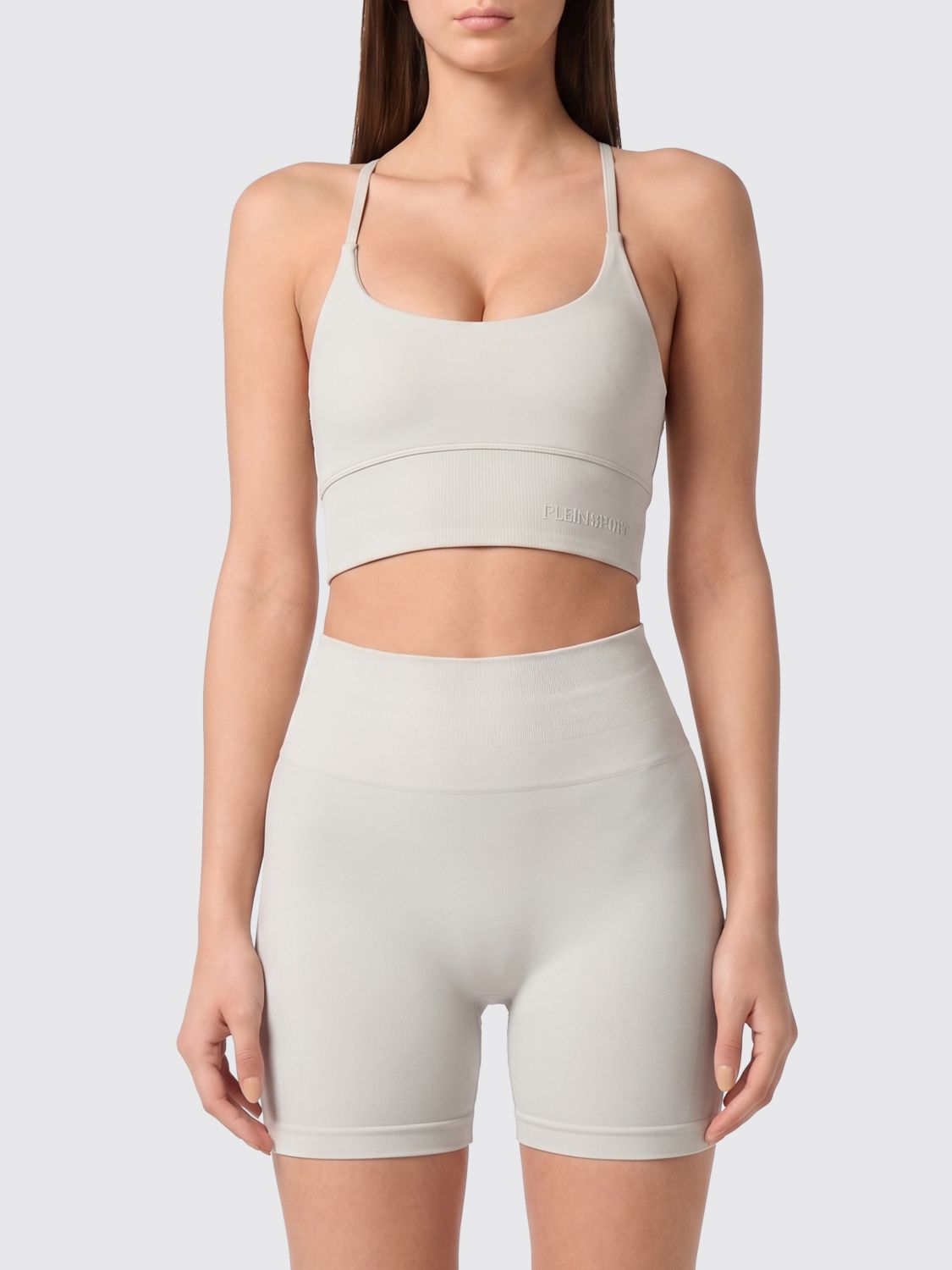 Plein Sport Top bralette sportivo cropped con spalline incrociate