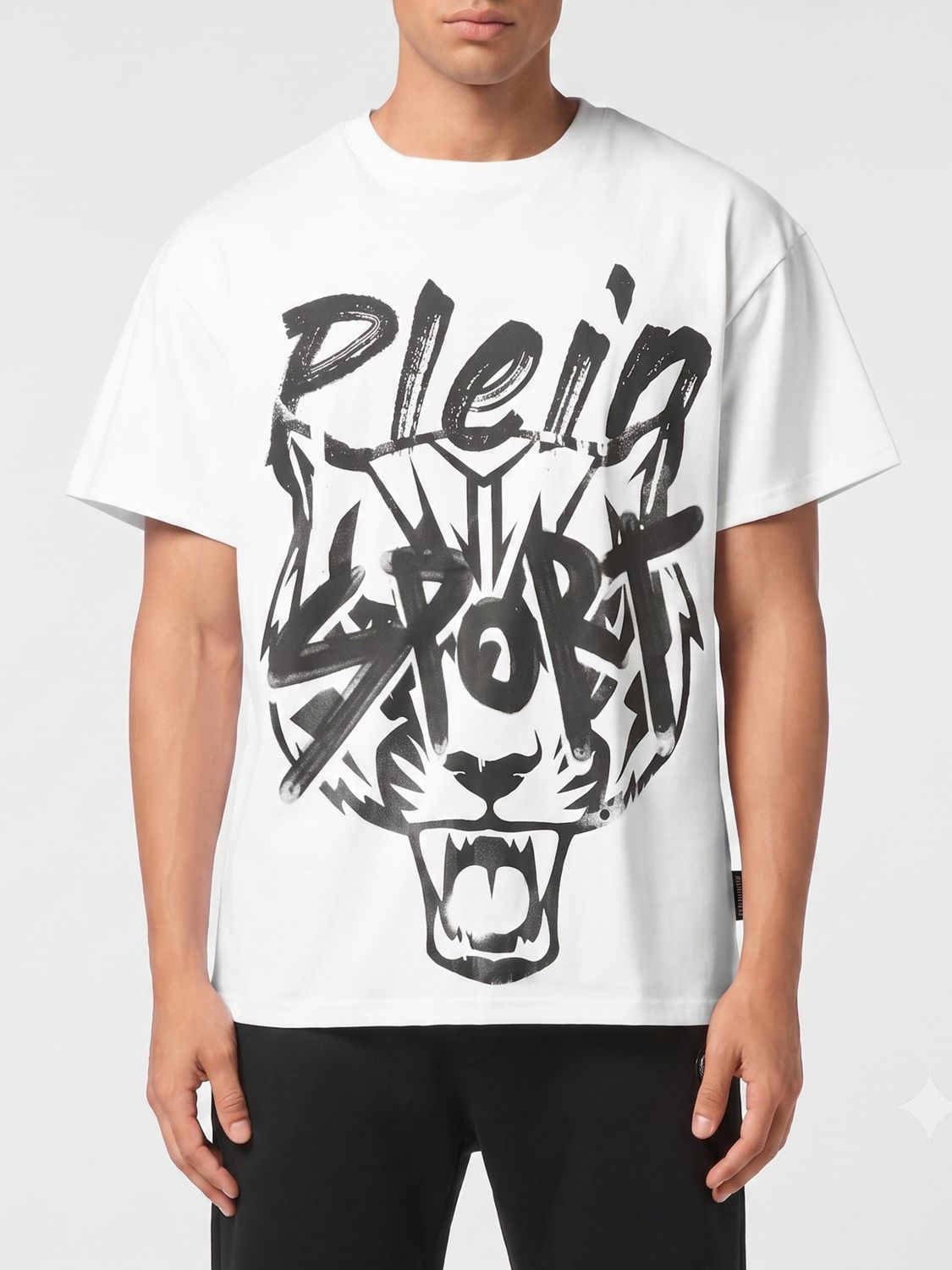 Plein Sport T-shirt in jersey di cotone con logo a contrasto
