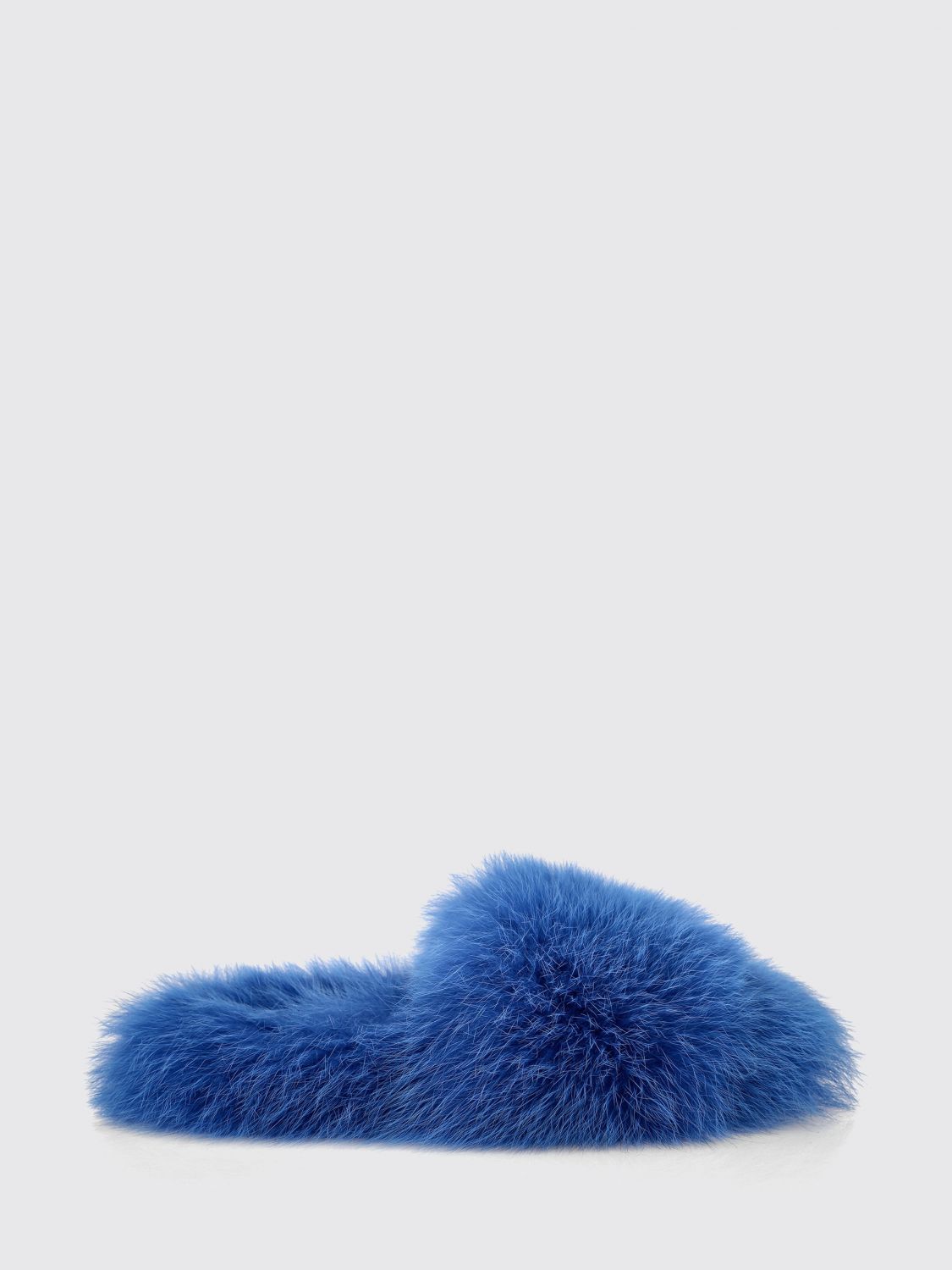 PHILIPP PLEIN Solid Colour Fur Slide Sandals with a Low Heel