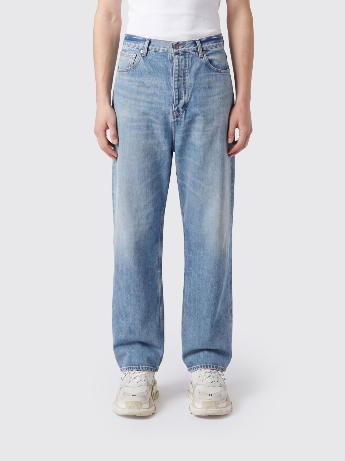 BALENCIAGA Weite Baggy-Jeans aus Denim mit Used-Effekt