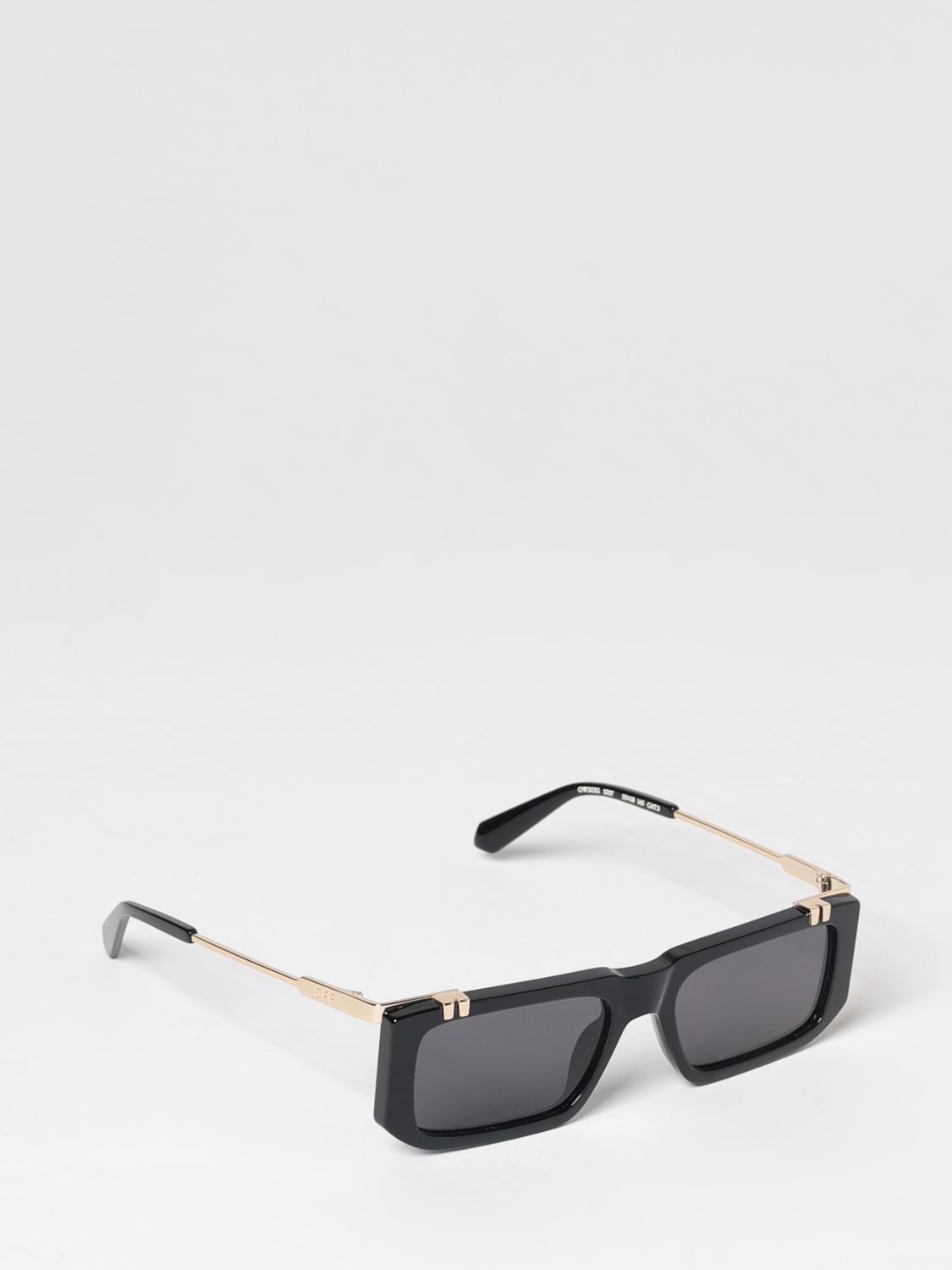 Off-White Occhiali da sole rettangolari in acetato e metallo con lenti scure