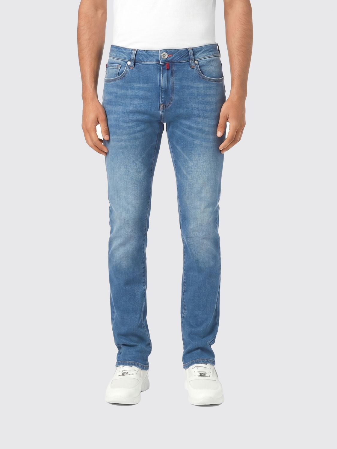 BILLIONAIRE Regular-Fit Straight-Jeans aus Stretch-Denim mit Logo-Stickerei