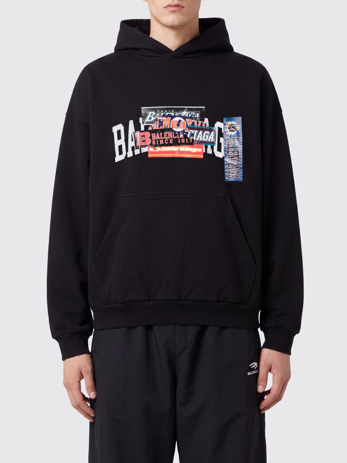 BALENCIAGA Cotton Hoodie with Graphic Print