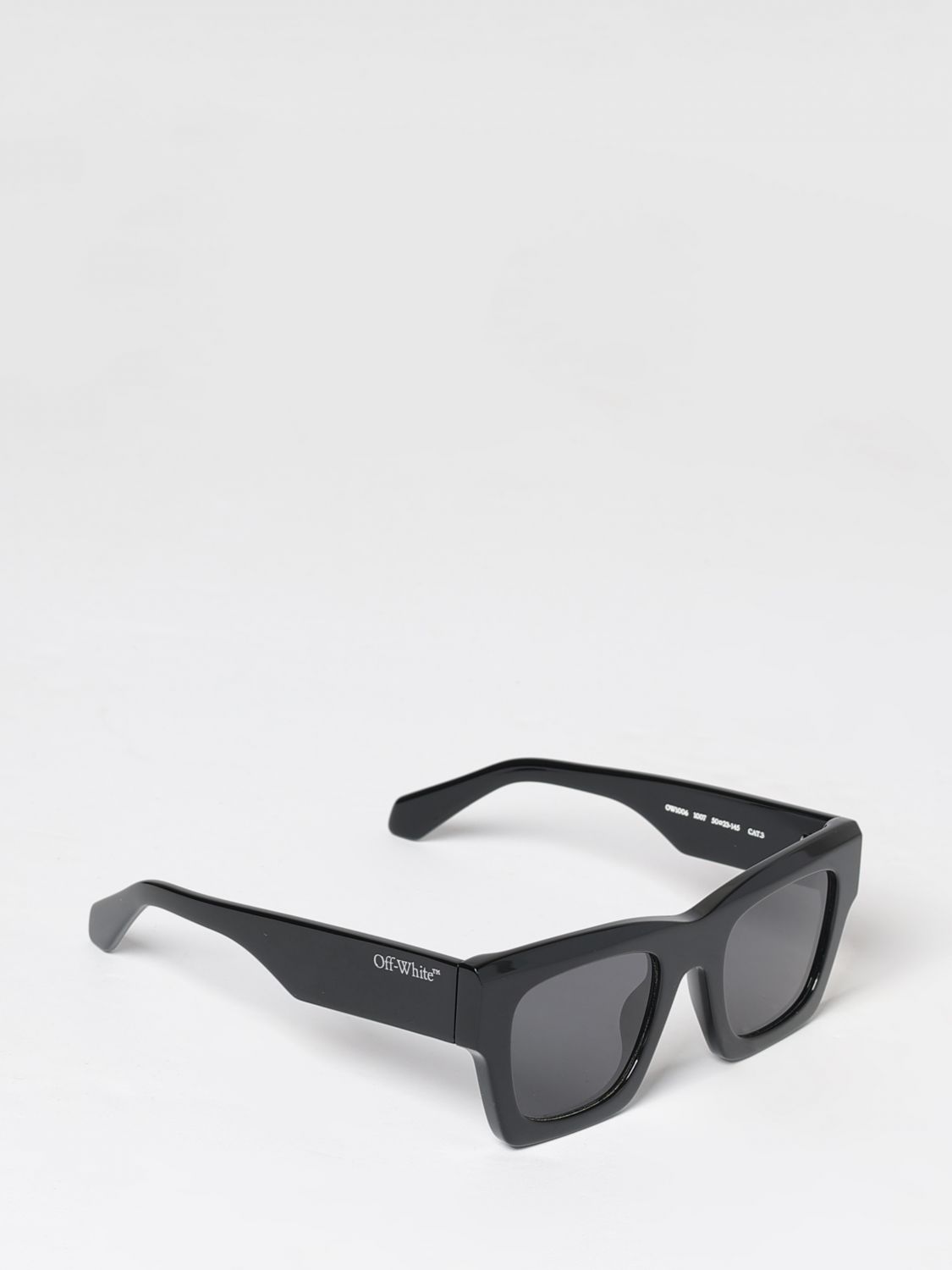 Off-White Occhiali da sole Davie rettangolari in acetato con logo stampato