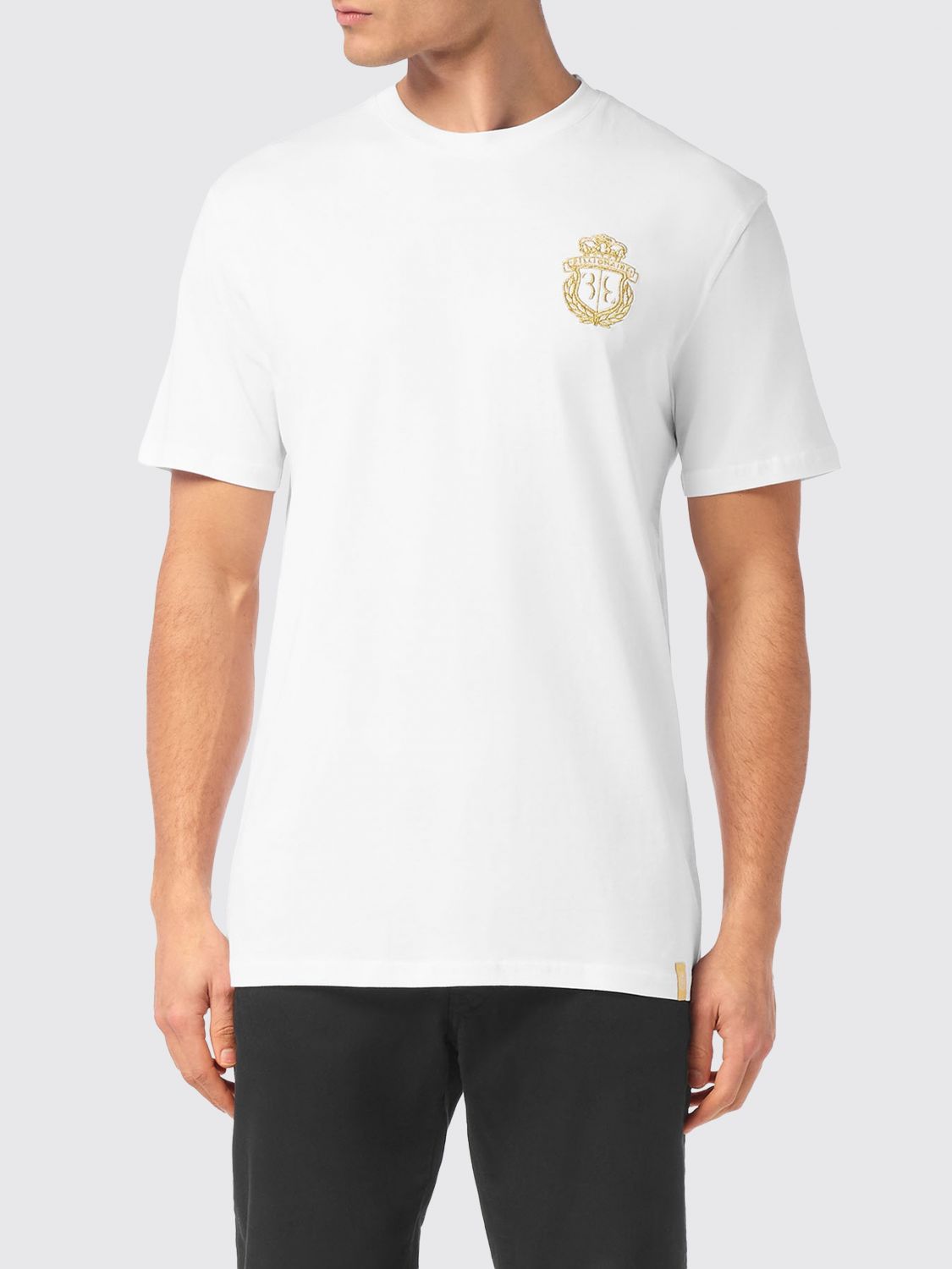 BILLIONAIRE Slim-Fit Baumwoll-T-Shirt mit gesticktem Wappen