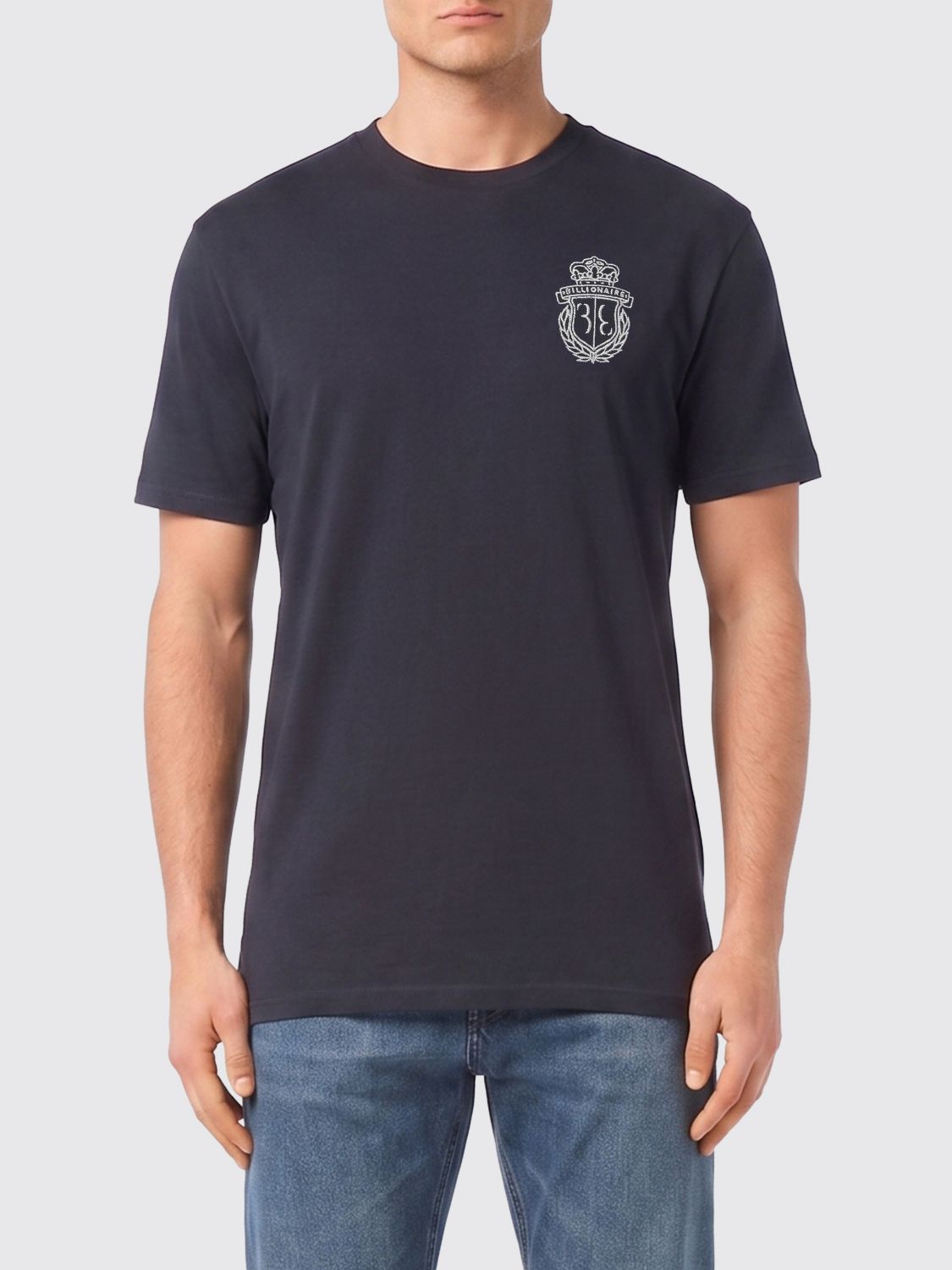 BILLIONAIRE Slim-Fit Baumwoll-T-Shirt mit gesticktem Wappen