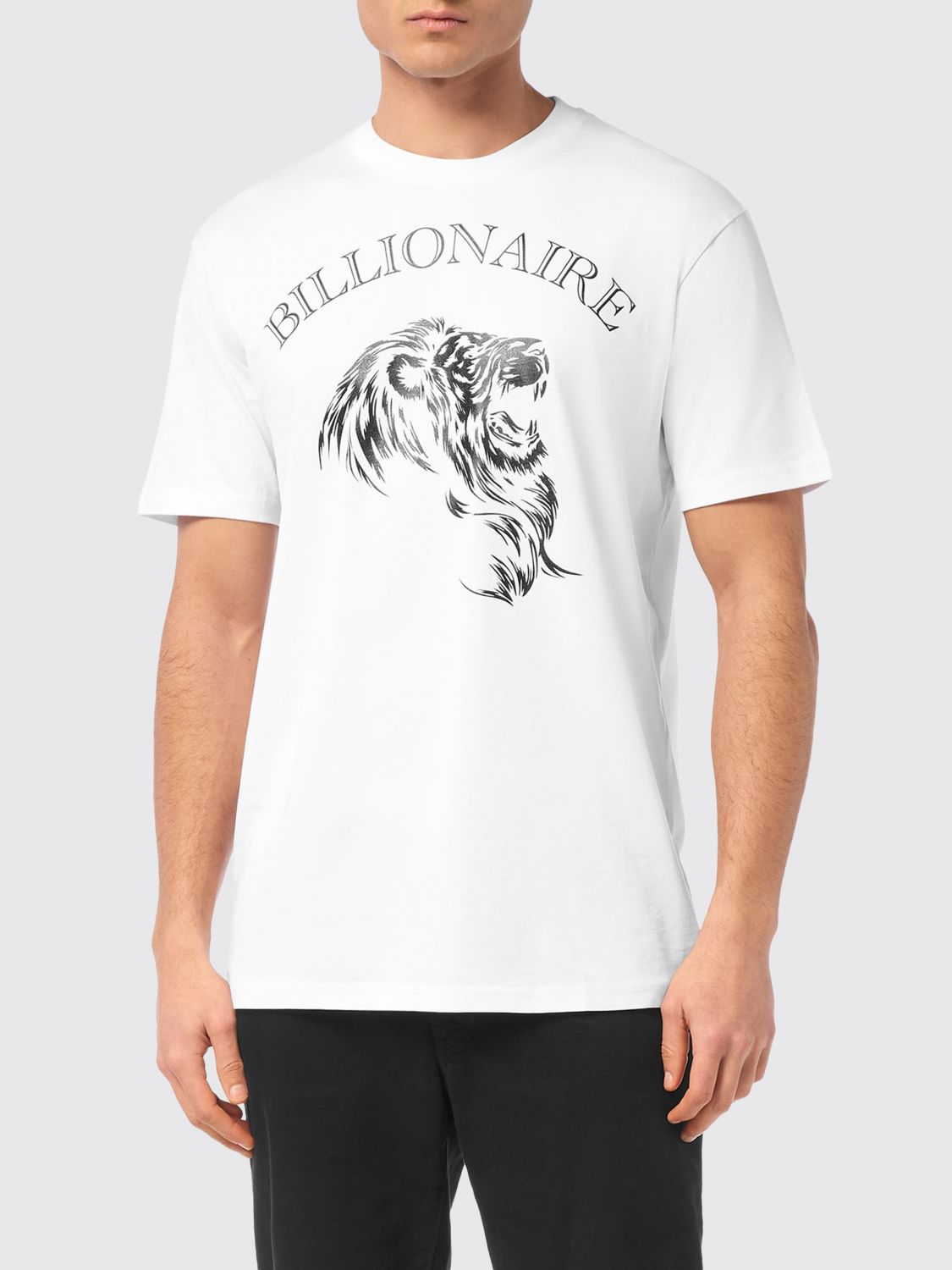Billionaire Slim Fit Cotton T-Shirt with Contrast Graphic Logo