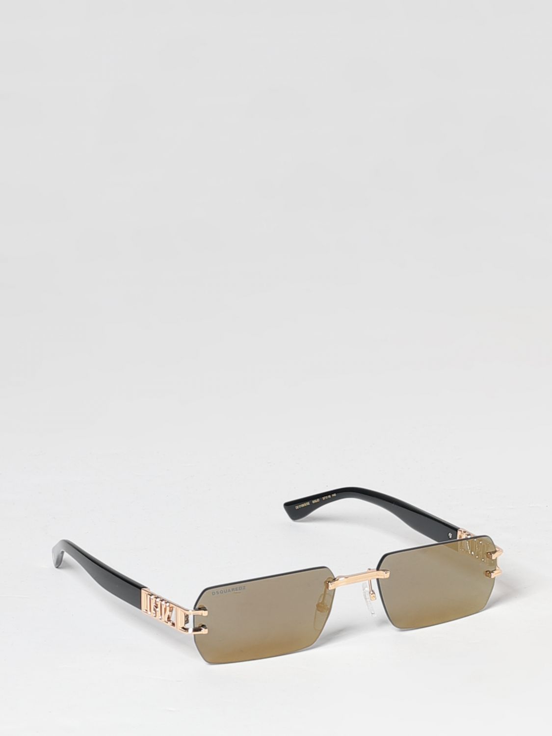 DSQUARED2 Occhiali da sole rettangolari in metallo e acetato con design bicolor