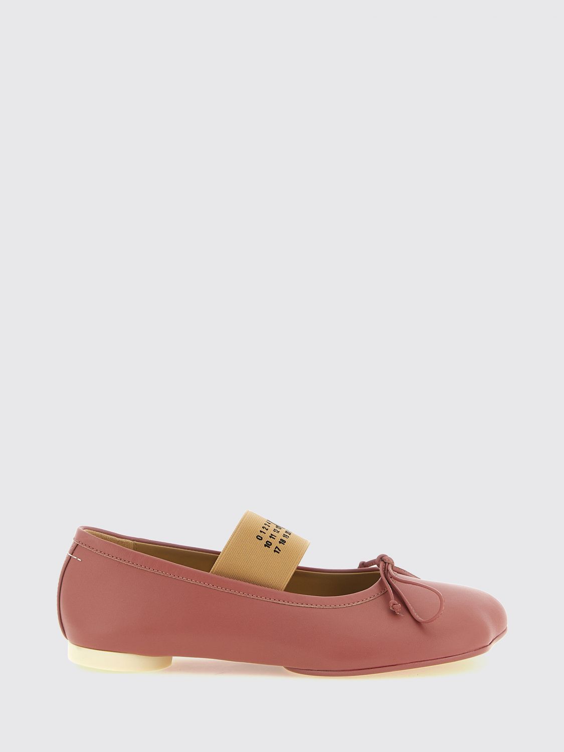 Mm6 Maison Margiela Anatomic Tabi Mary Jane Ballerinas in Leather with Asymmetrical Toe
