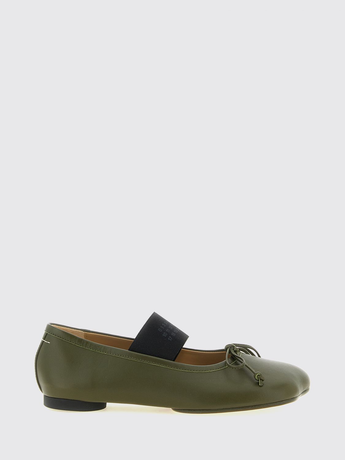 MM6 MAISON MARGIELA Anatomic Tabi Mary Jane Ballerinas in Leather with Asymmetrical Toe