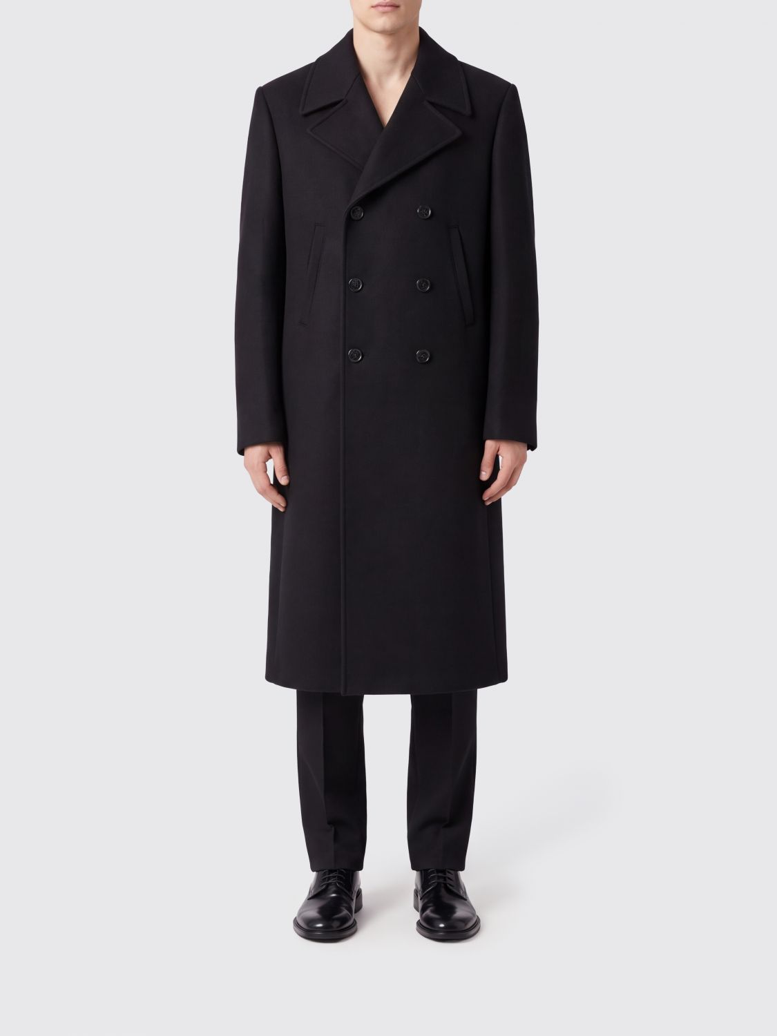 BALENCIAGA Zweireihiger Wollmantel mit klassischem Revers
