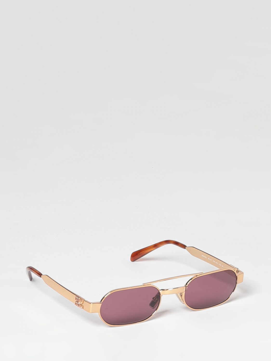 MIU MIU Aviator Metal Sunglasses with Double Bridge and Tortoiseshell Temples　MIU MIU ダブルブリッジとべっ甲テンプル付きアビエーター メタル サングラス MIU