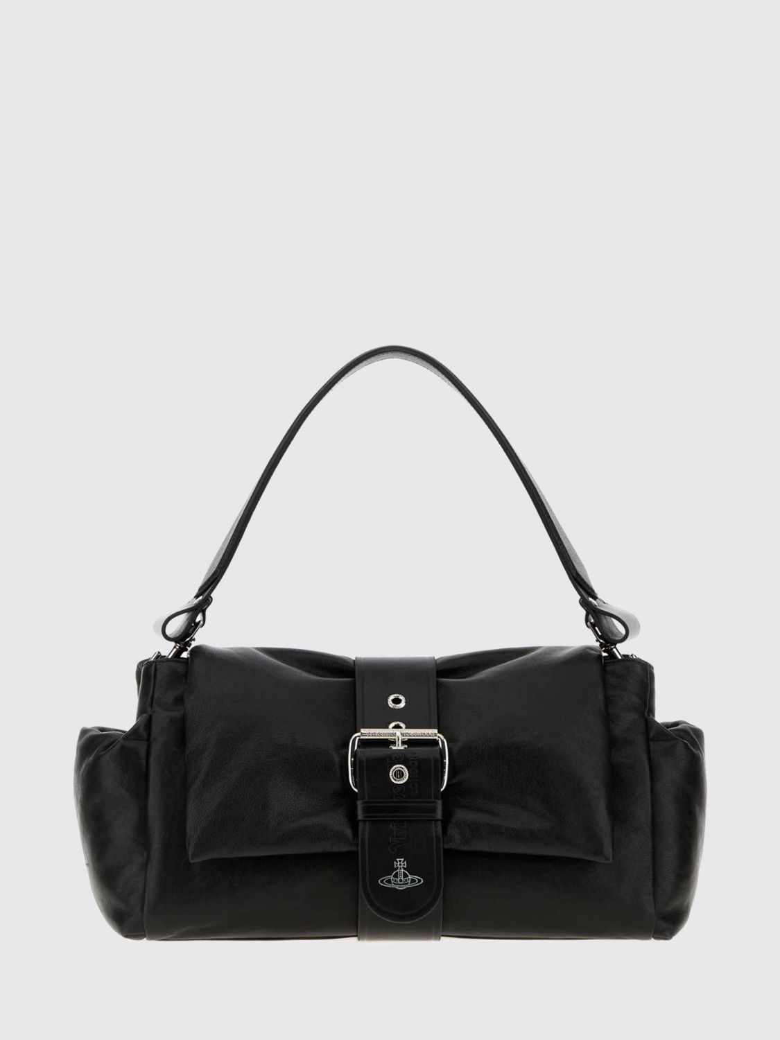 VIVIENNE WESTWOOD Hazel Large Leather Shoulder Bag with Orb Logo