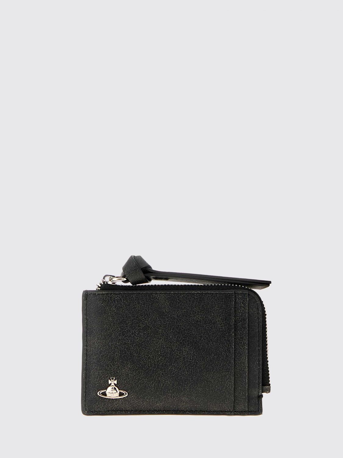 VIVIENNE WESTWOOD Portacarte di credito in pelle invecchiata
