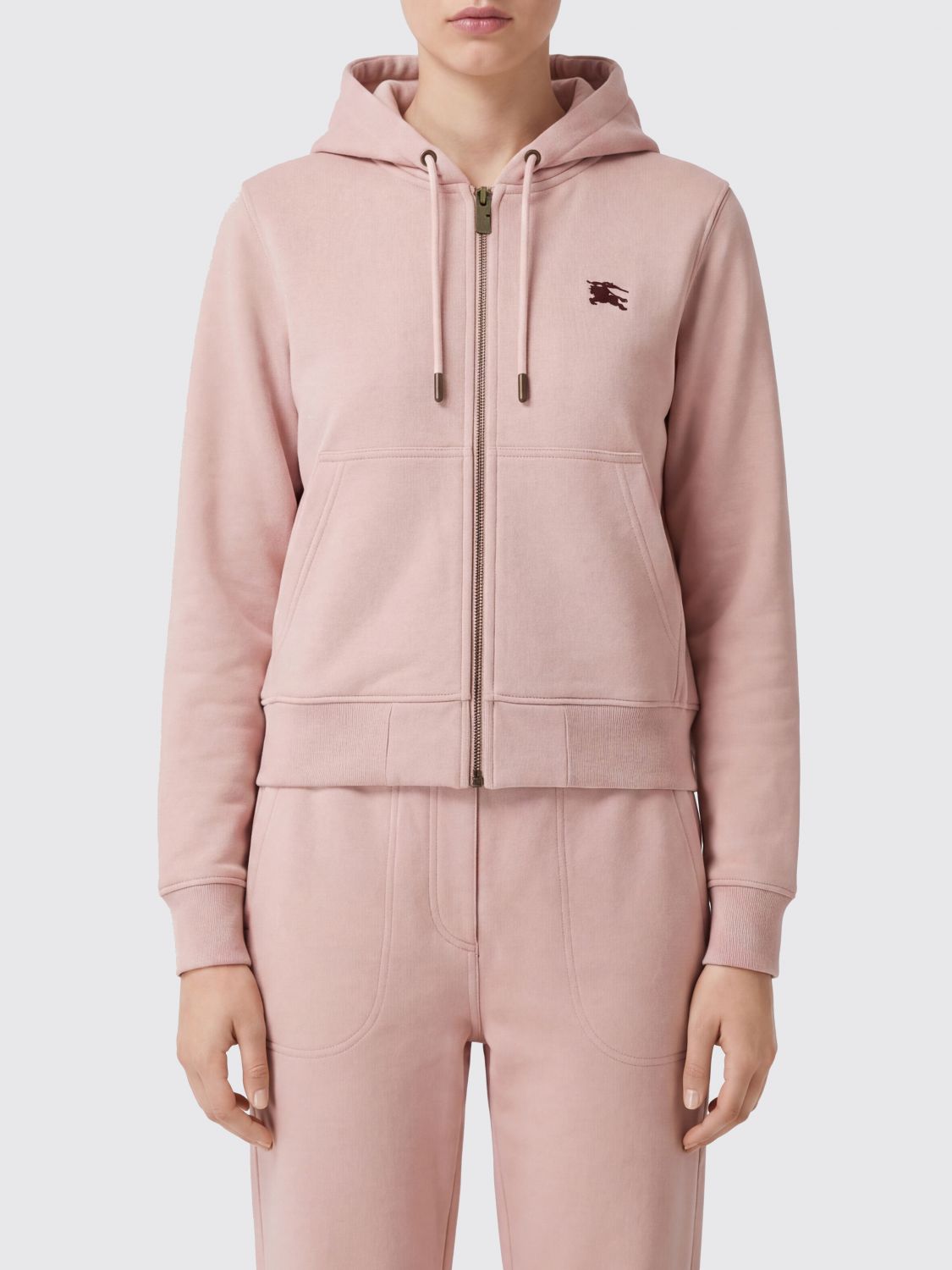 BURBERRY Embroidered EKD Cotton Zip-Up Hoodie