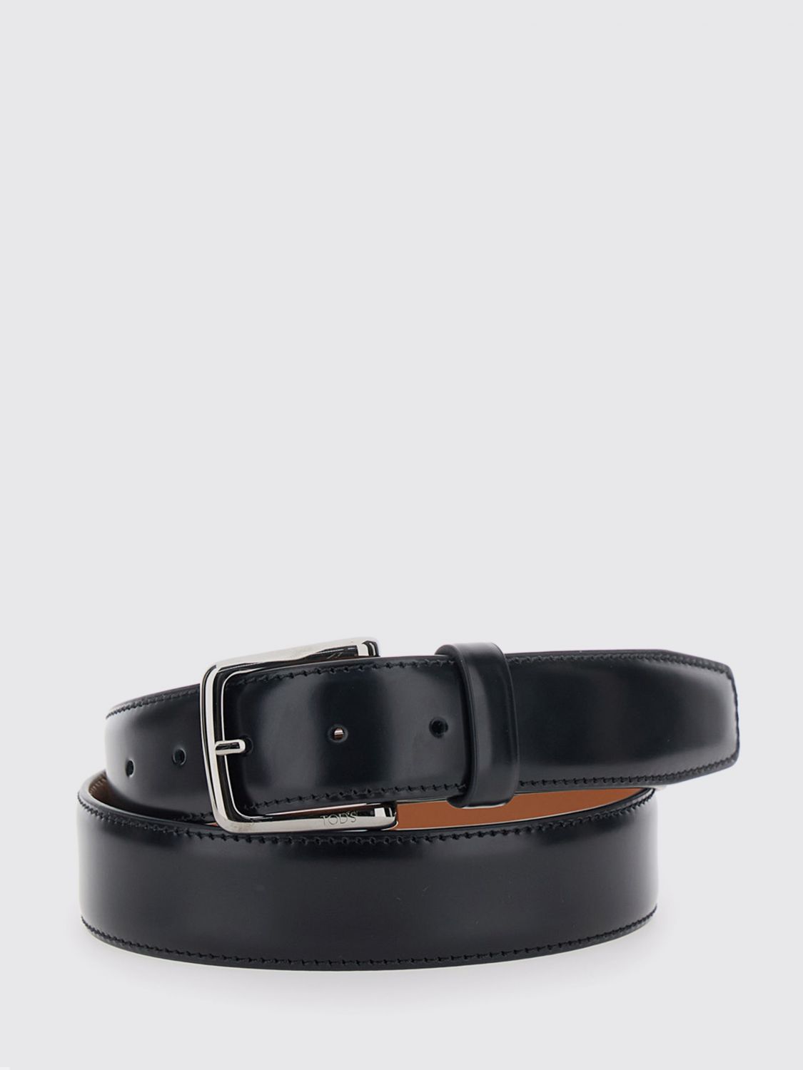 Tod's Classic Smooth Leather Belt with Metal Buckle