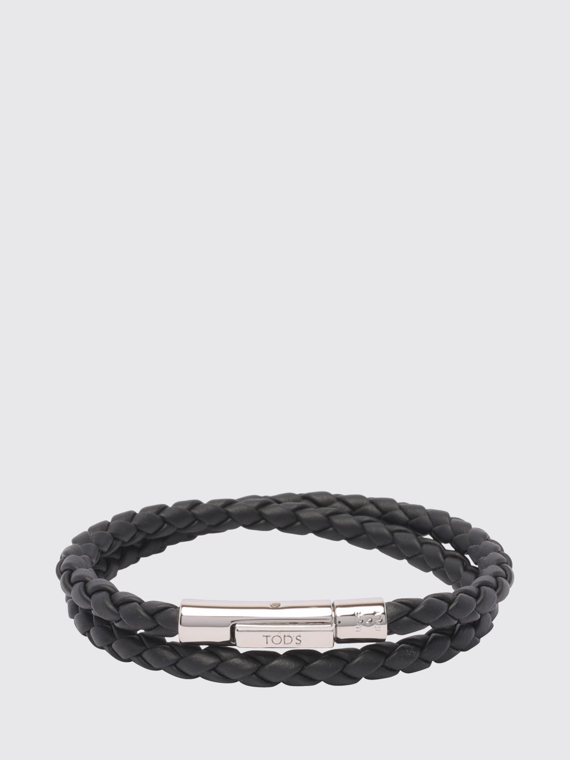 TOD'S MyColors Armband aus geflochtenem Kalbsleder mit graviertem Logo