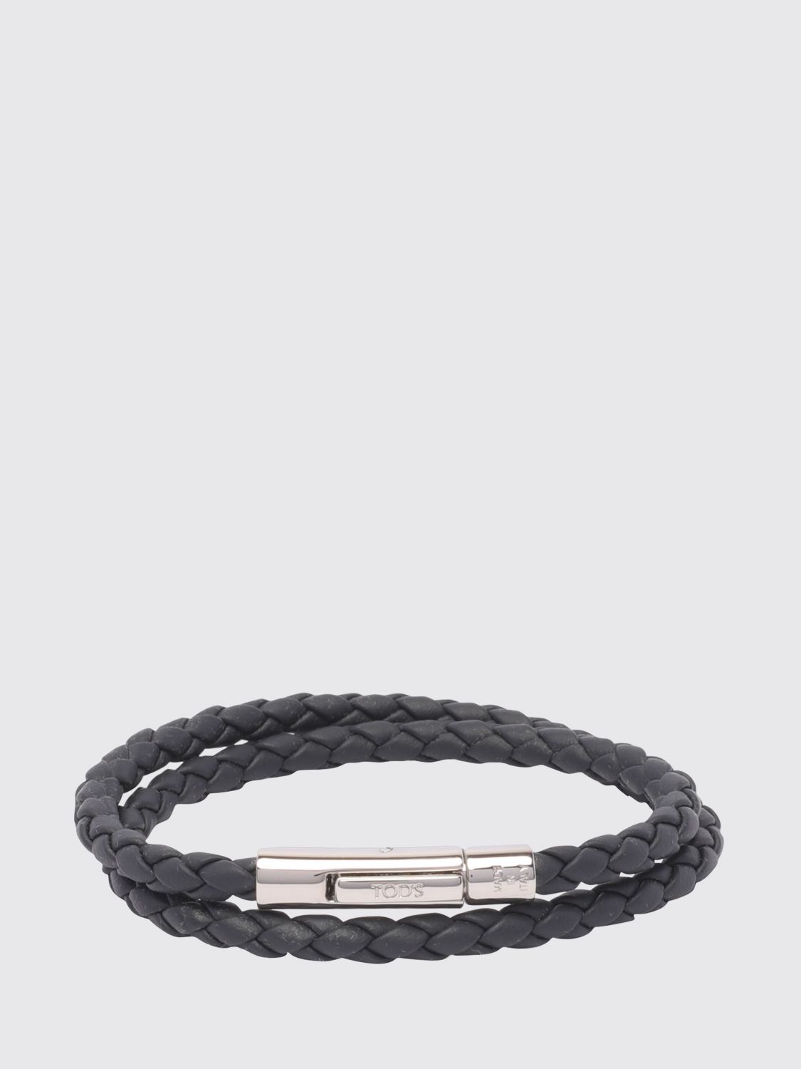 TOD'S MyColors Armband aus geflochtenem Kalbsleder mit graviertem Logo