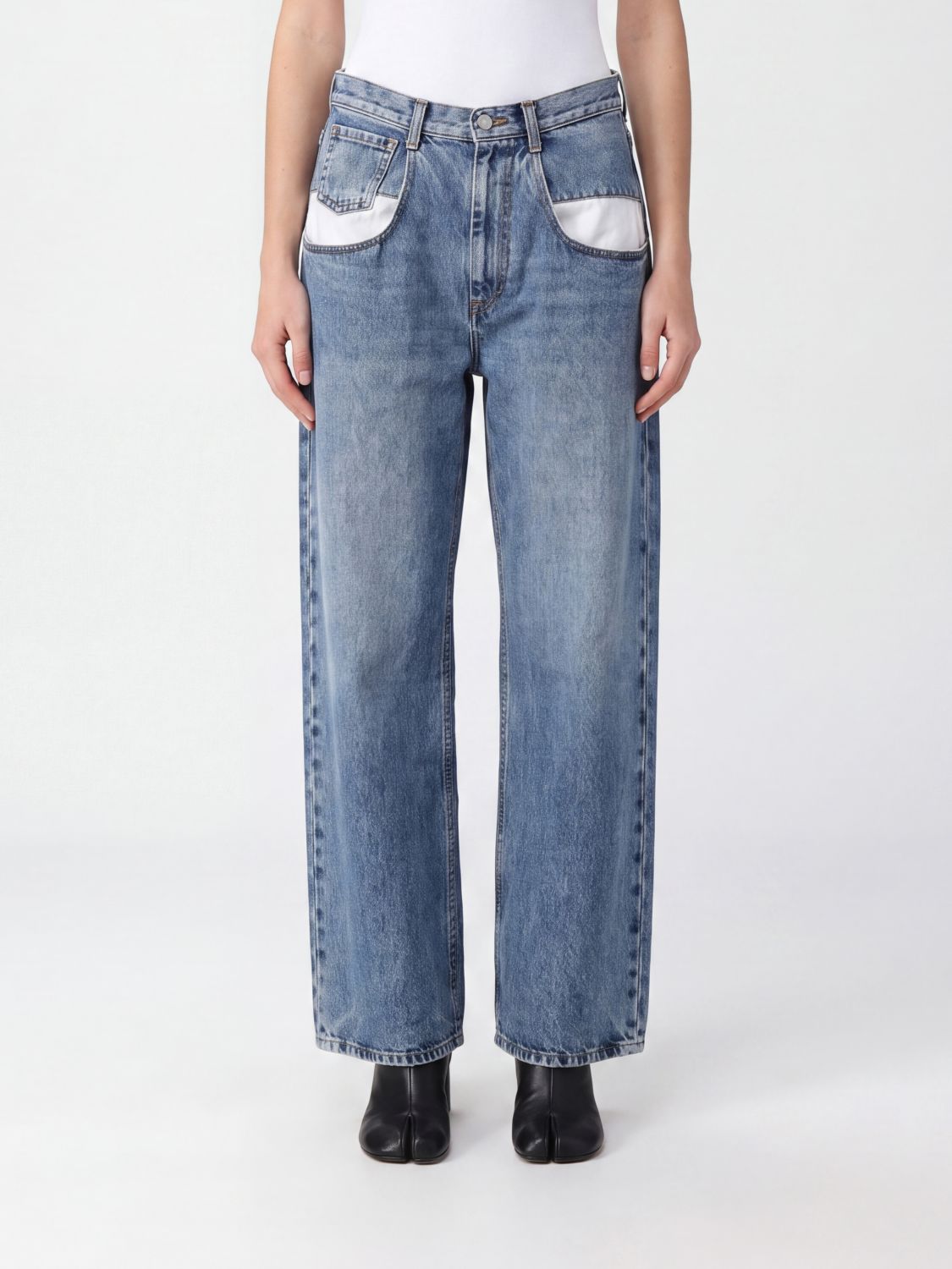 MAISON MARGIELA Baggy-Jeans mit weitem Bein und hoher Taille aus Baumwolldenim