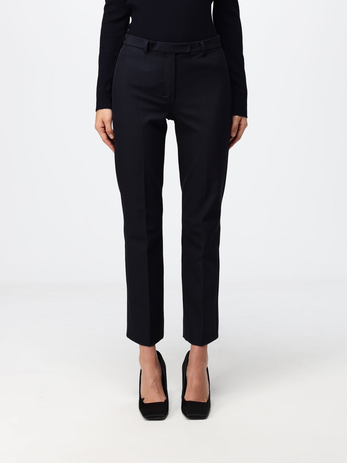 'S Max Mara Pantaloni skinny in misto cotone stretch a vita media