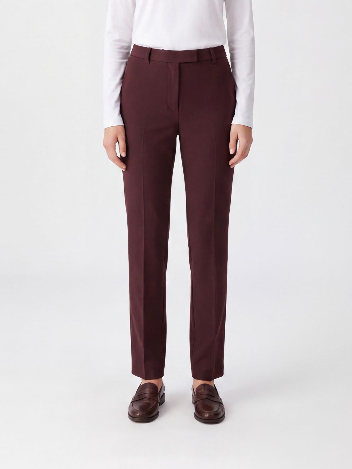 'S Max Mara Skinny Fit Stretch Cotton-Blend Trousers with Mid-Rise Waist