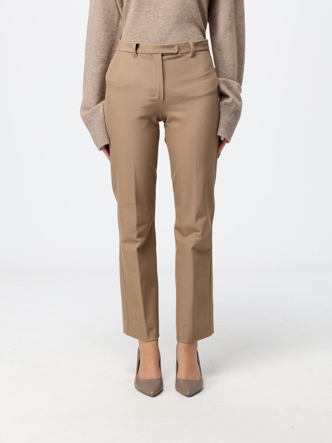 'S Max Mara Pantaloni skinny in misto cotone stretch a vita media